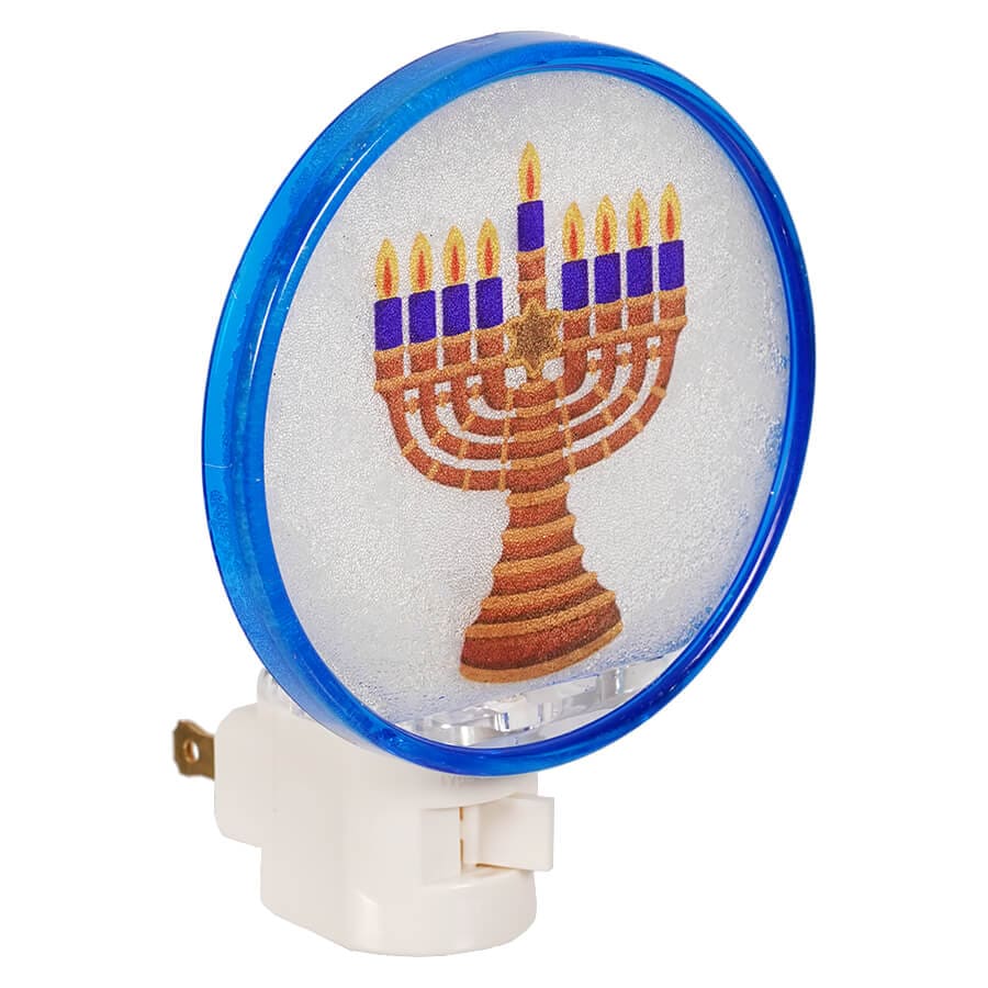 Gold Menorah Hanukkah Night Light