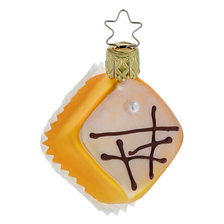 Gold Striped Petit Fours Ornament