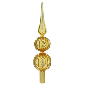 Gold Swirled Two Ball Tree Topper