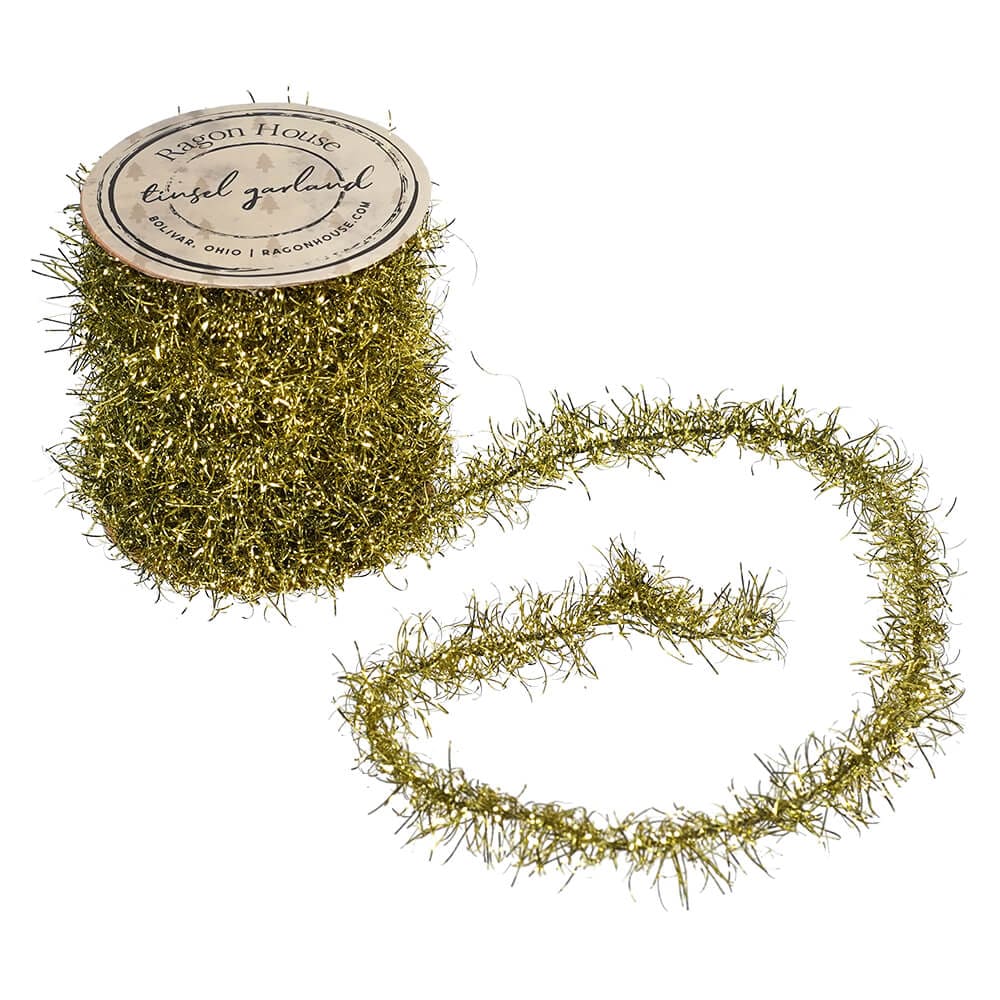 Gold Tinsel Garland Spool - Christmas