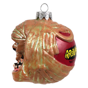 Gorenaments mummy glass ornament in gory orange and green with red gorenama label perfect for halloween ornaments