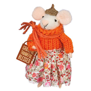 Grateful Mouse Critter Ornament - Thanksgiving