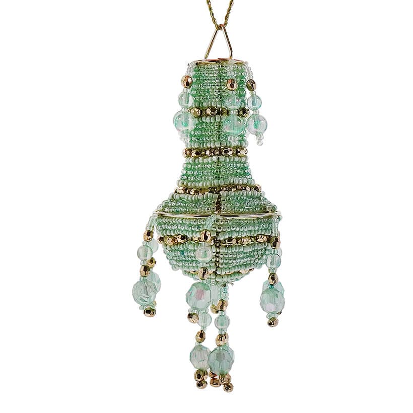 Green Beaded Chandelier Ornament