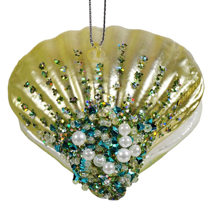 Green Clam Shell Ornament