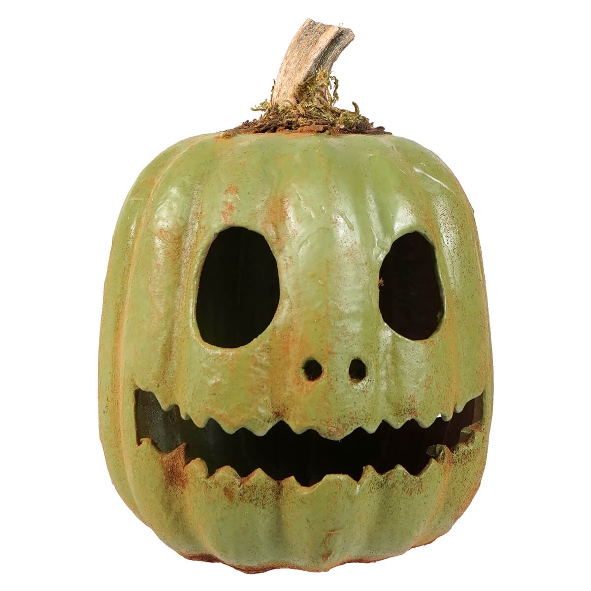 Green Ghost Face Pumpkin Jack-O’-Lantern - Halloween