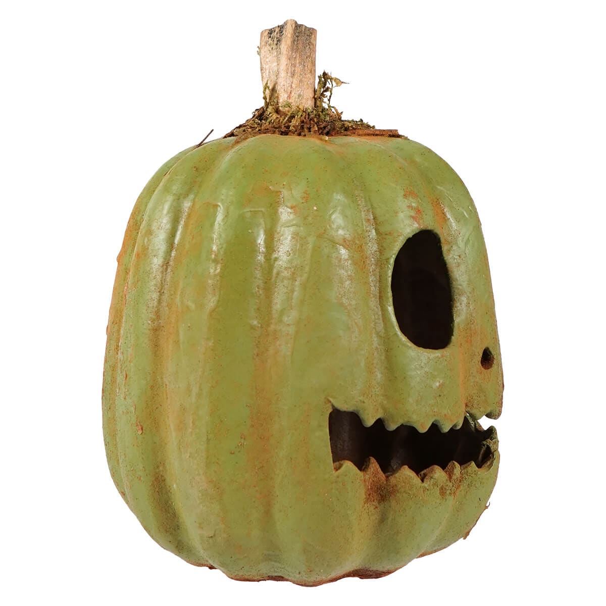 Green Ghost Face Pumpkin Jack-O’-Lantern - Halloween