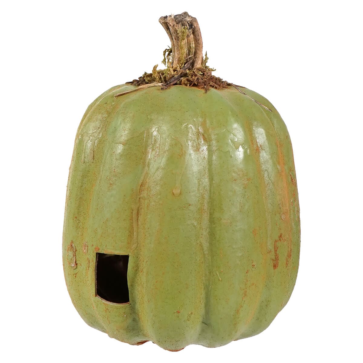 Green Ghost Face Pumpkin Jack-O’-Lantern - Halloween