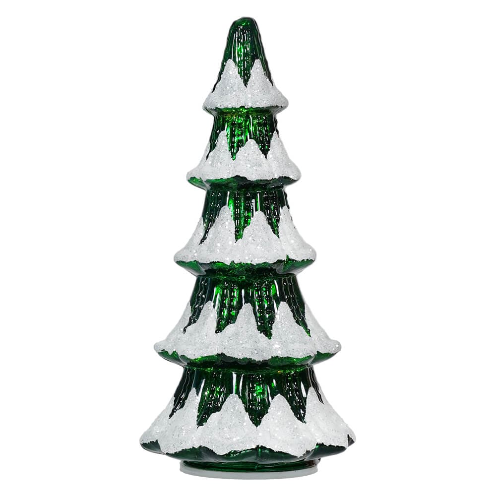 Green Glass Light Up Antique Style Tree Decor