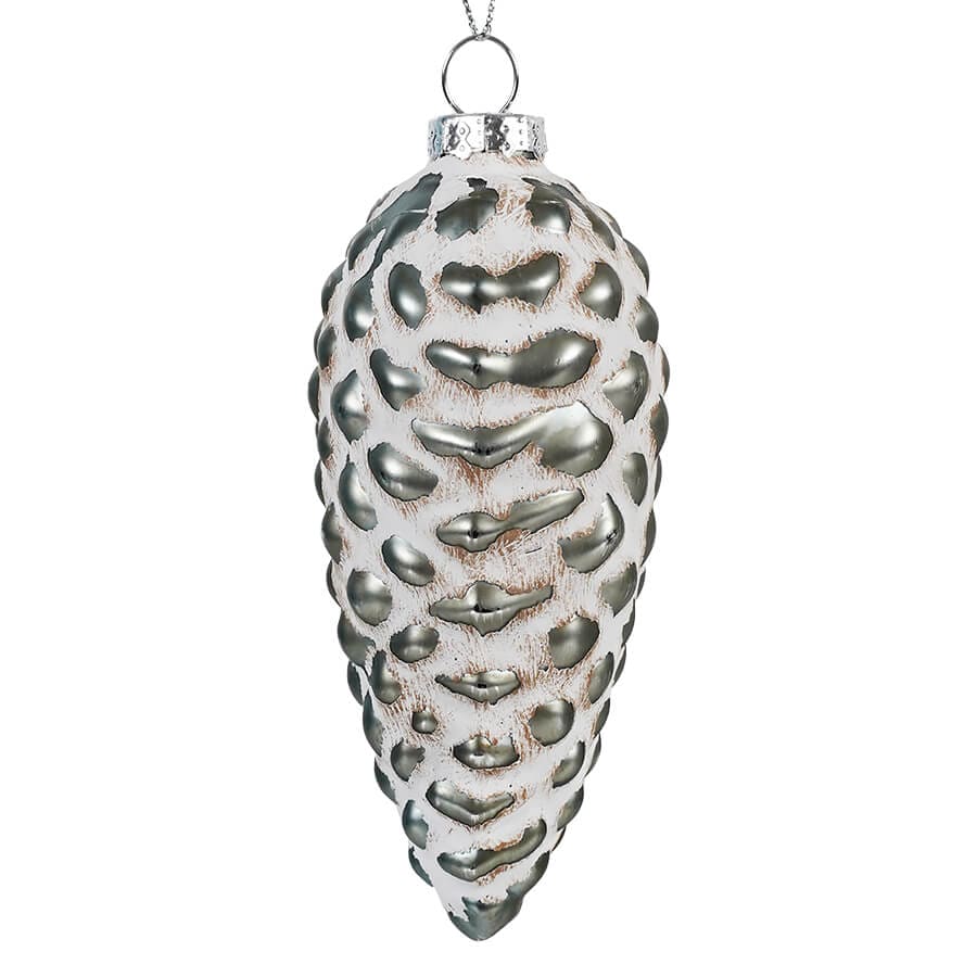 Green Glass Pinecone Ornament - Ornaments