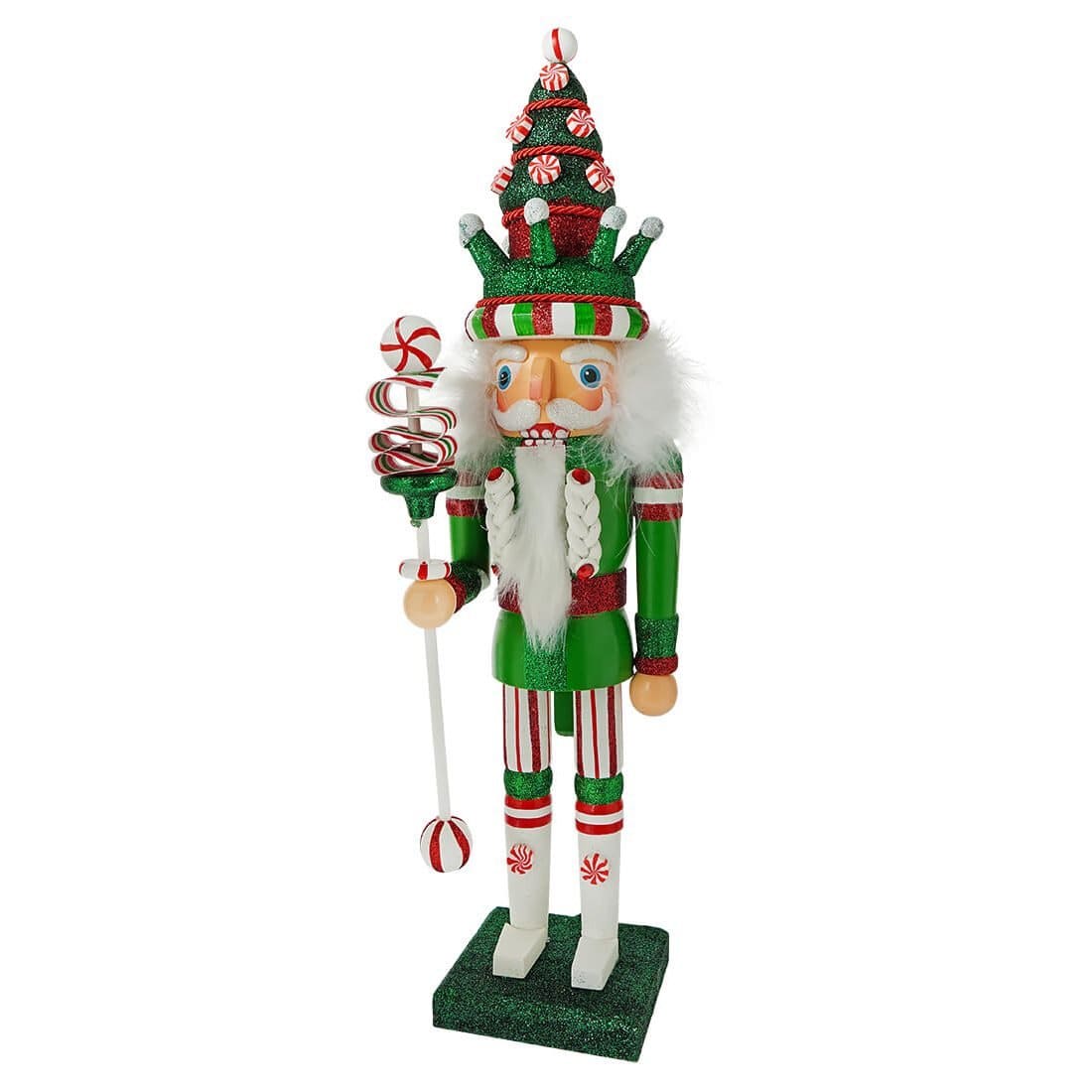 Green Nutcracker with Tree Hat