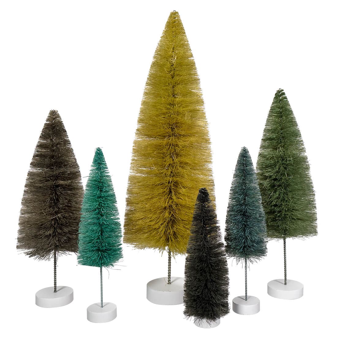 Green Rainbow Spectrum Trees Set/6