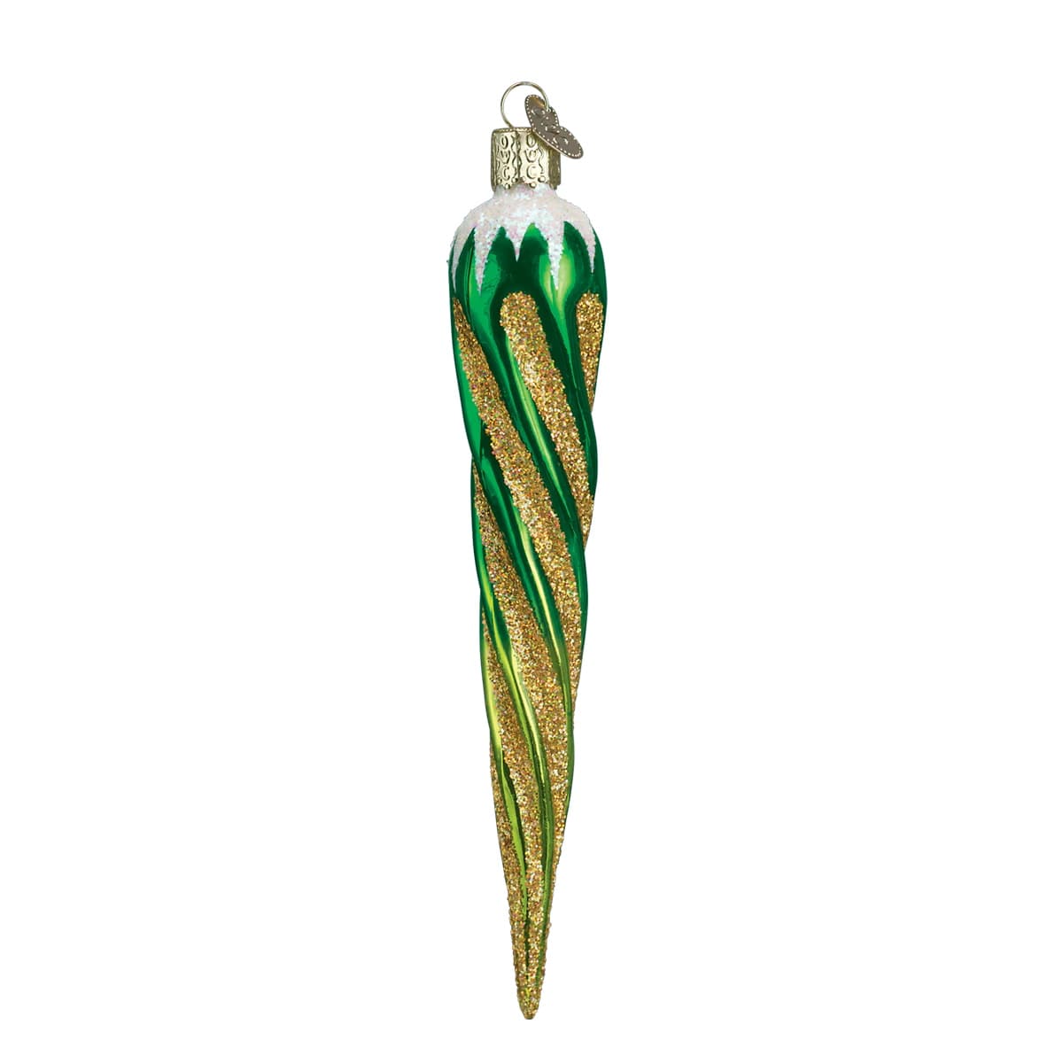 Green Shimmering Icicle Ornament