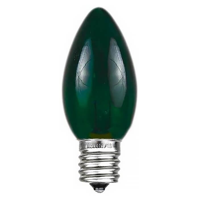 Green Transparent C7 5 Watt Bulb - Christmas