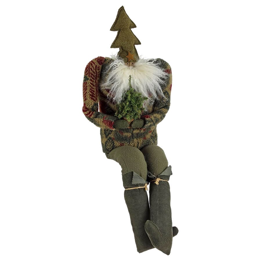 Green Tree Head Santa