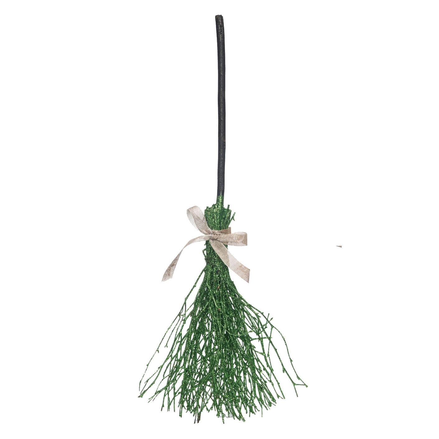 Green Witch Broom Decor - Halloween