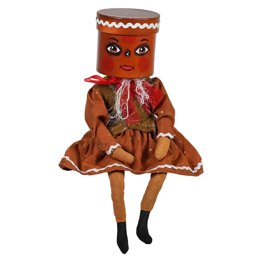 Gretta Gingerbread Box Head Doll - Christmas