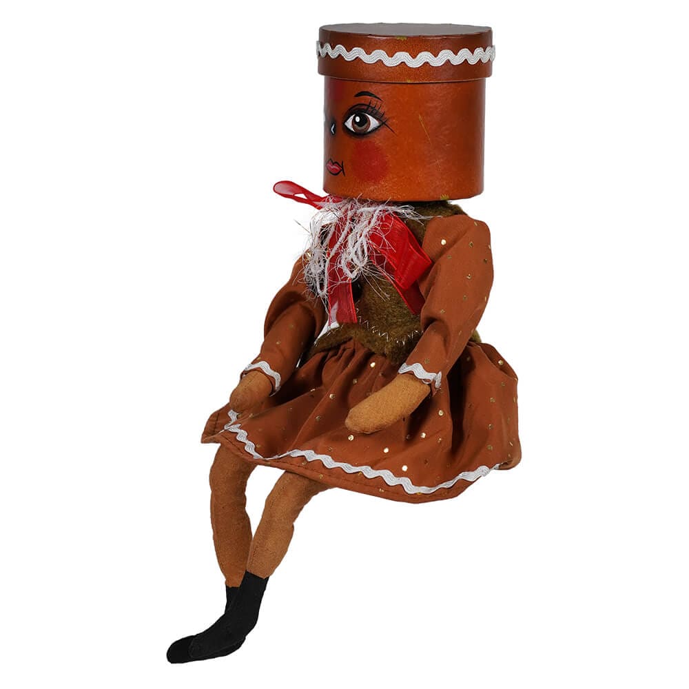 Gretta Gingerbread Box Head Doll - Christmas