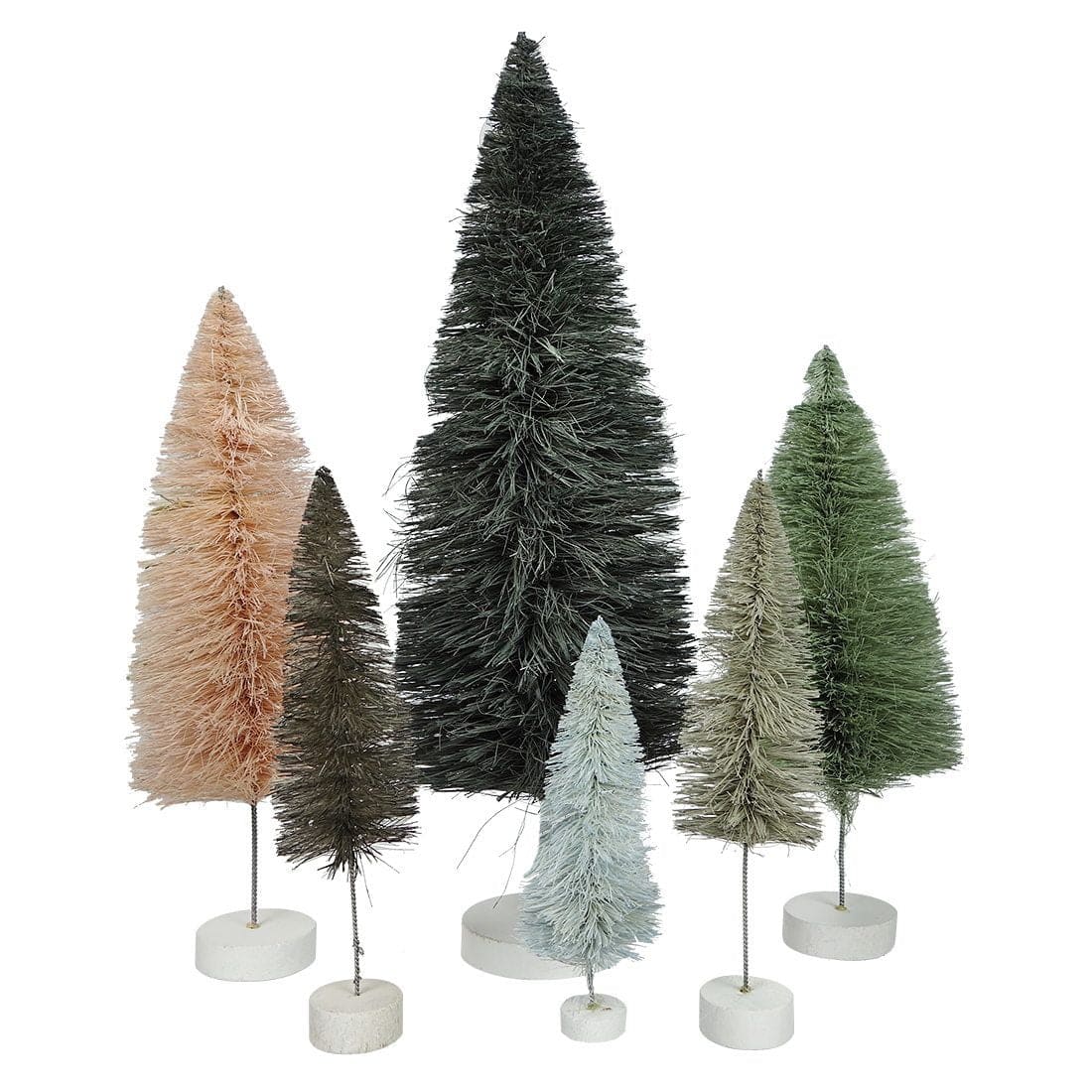 Grey Spectrum Rainbow Trees Set/6