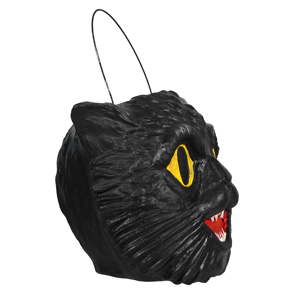 Grinning Halloween Cat Candy Bucket