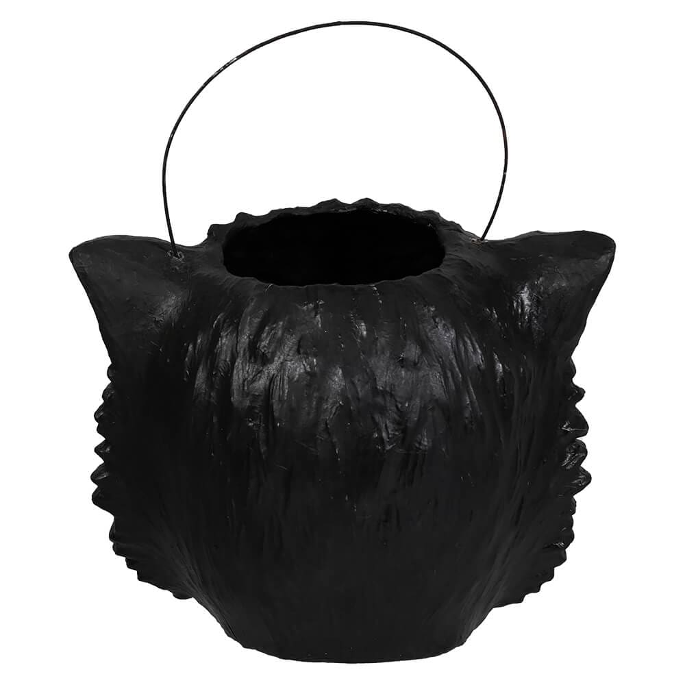 Grinning Halloween Cat Candy Bucket