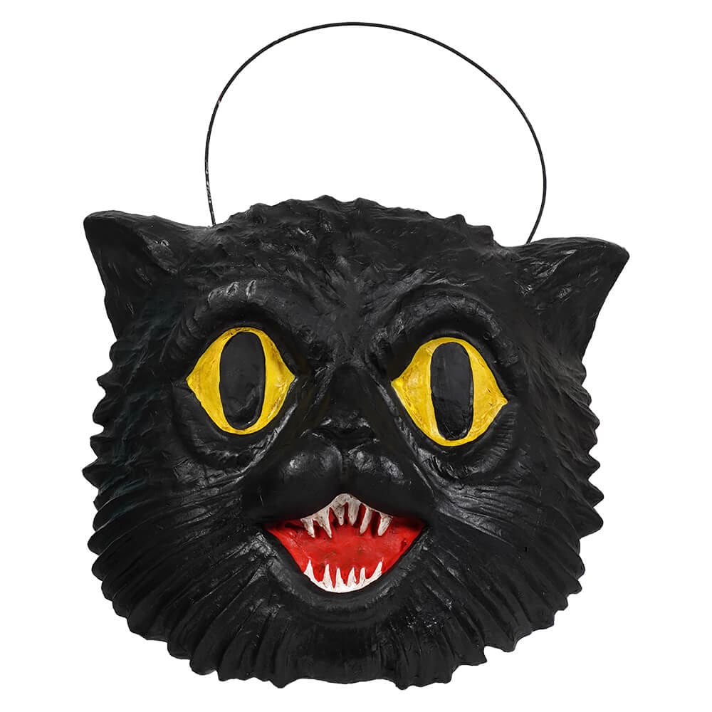 Grinning Halloween Cat Candy Bucket