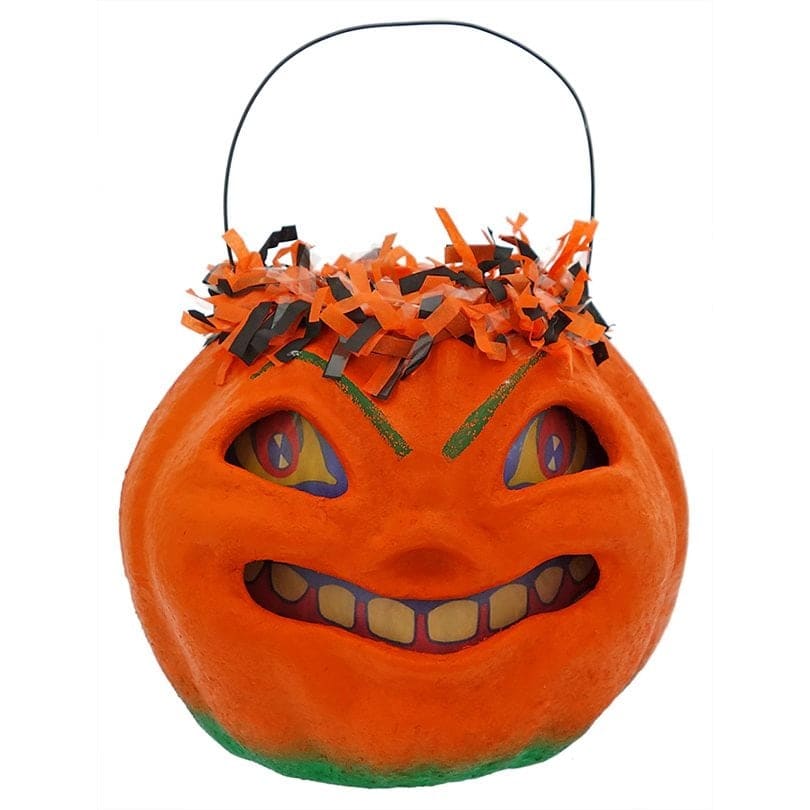 Grinning Jack O' Lantern With Festooning Bucket