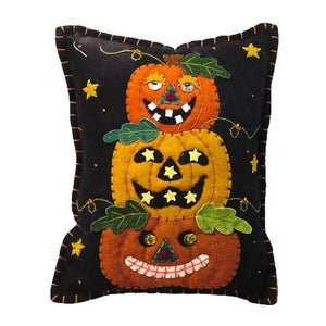 Halloween 3 Stack Of Pumpkins Pillow