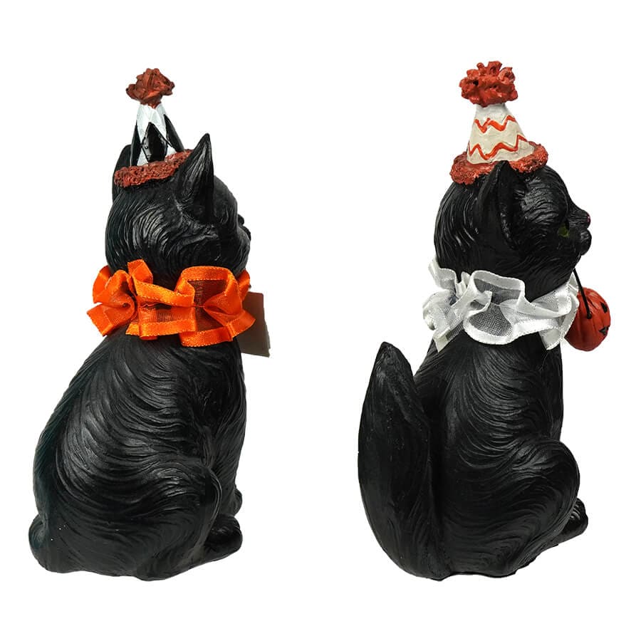 Halloween Black Cat Figurines Set/2