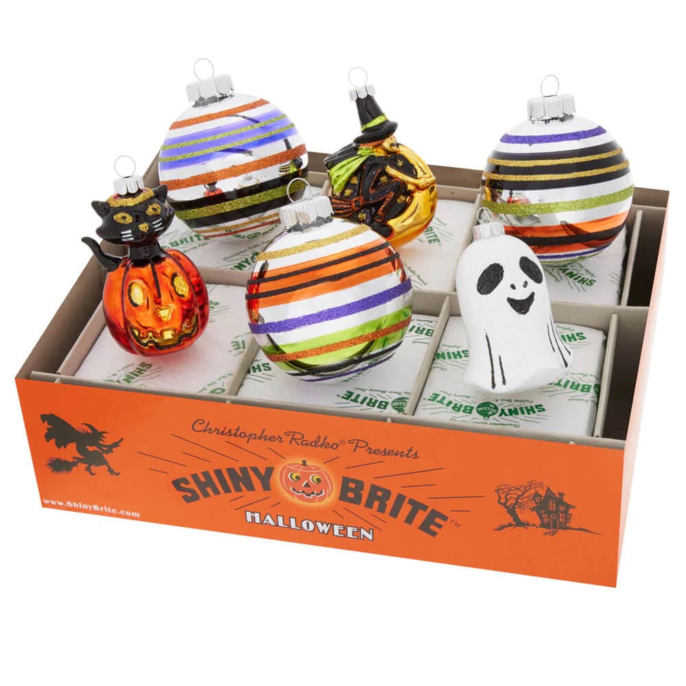 Halloween Decorated Round & Figure Ornaments Set/6 - Ornaments