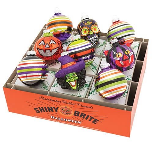 Halloween Decorated Round & Figure Ornaments Set/9