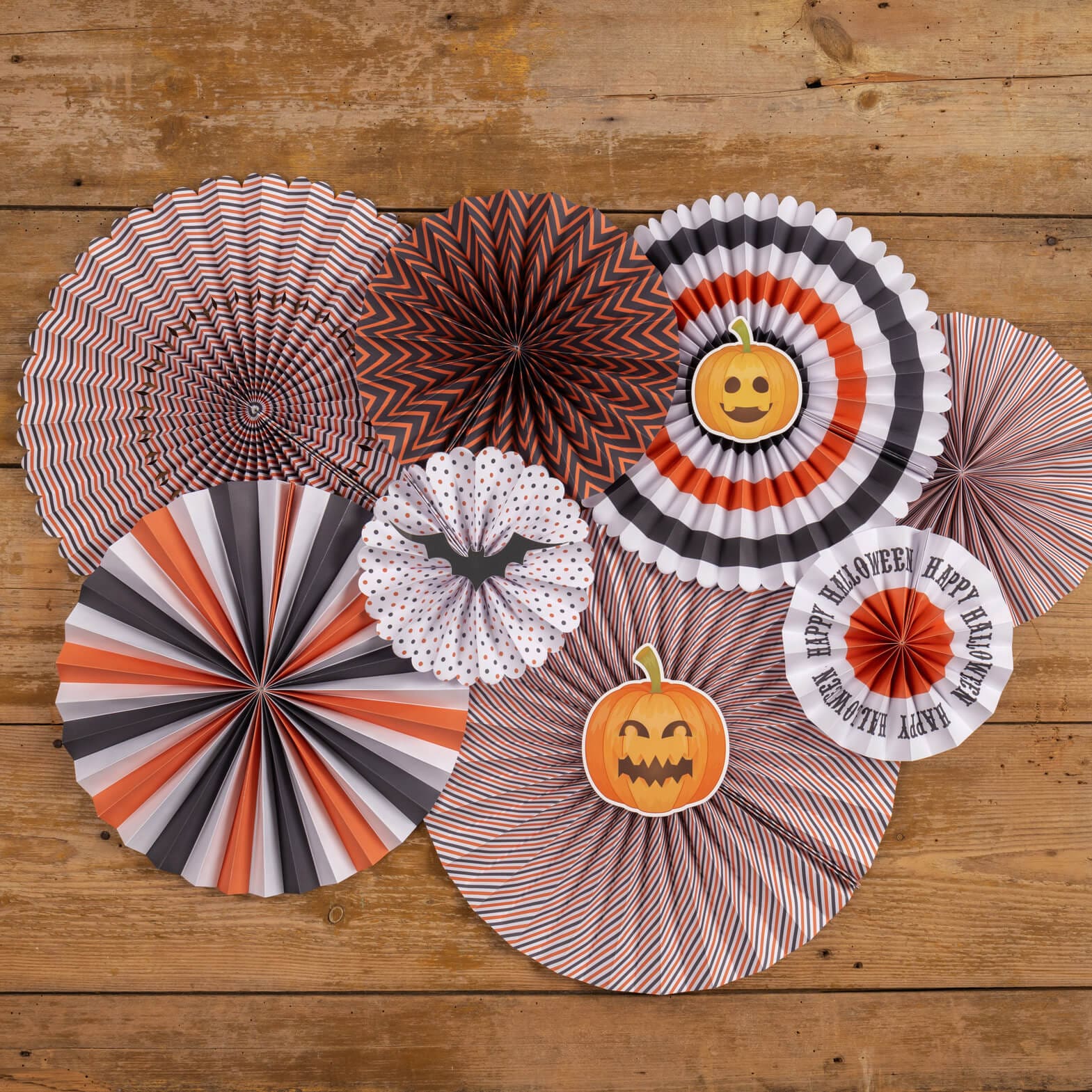 Halloween Paper Fans Set/8 - Halloween