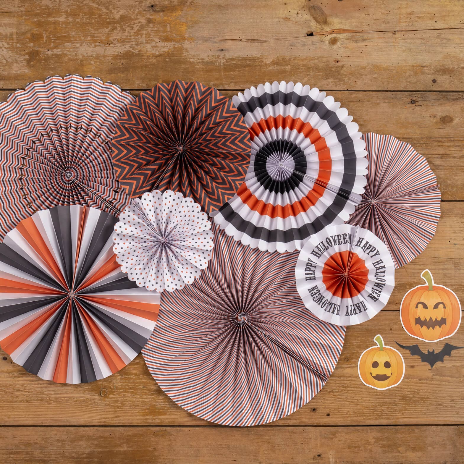 Halloween Paper Fans Set/8 - Halloween