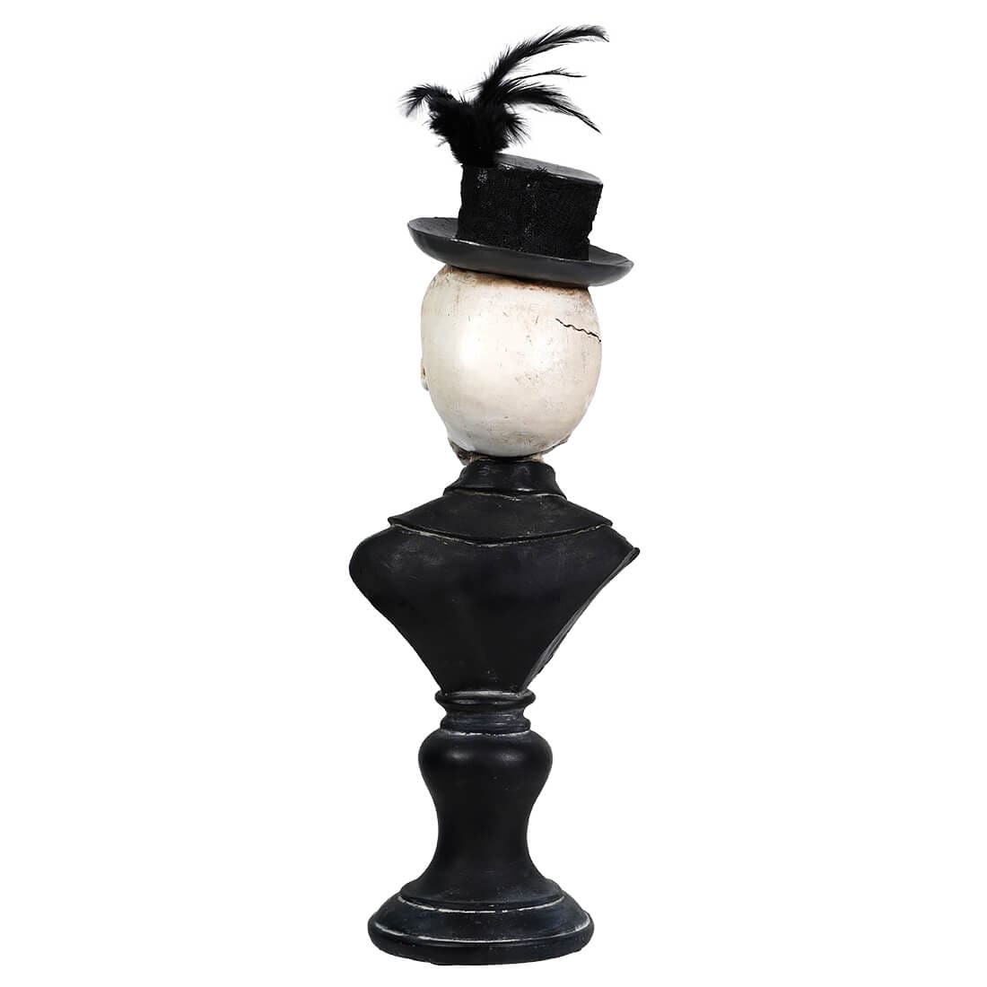 Halloween Skeleton Bust With Lighted Eyes On Pedestal