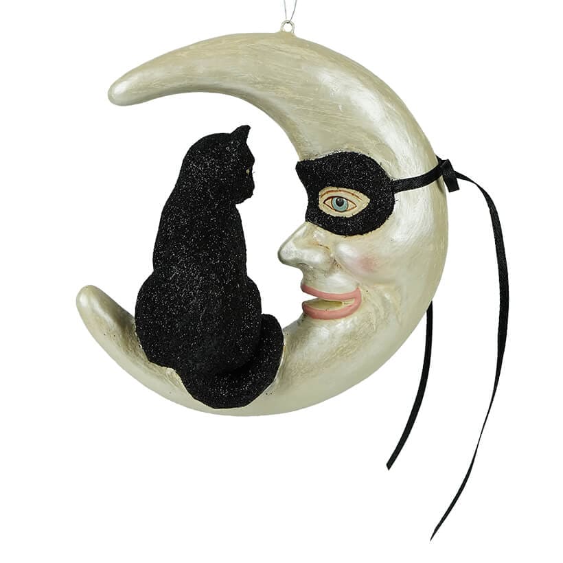 Hallow’s Eve Cat on Moon Ornament