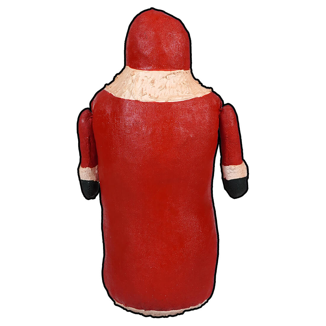 Red and white inflatable punching bag or bop bag toy.