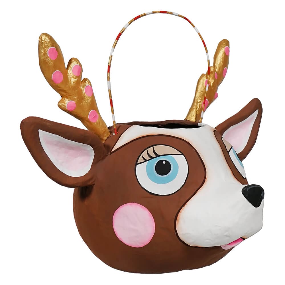 Hand Painted Reindeer Bucket