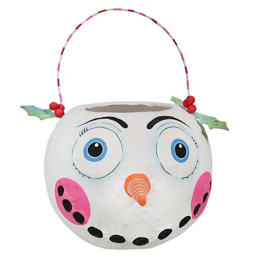 Hand Painted Snowman Bucket