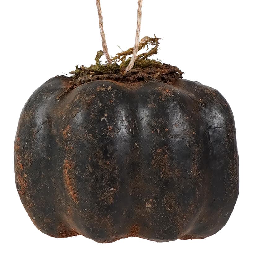 Handcrafted Black Pumpkin Ornament - Ornaments