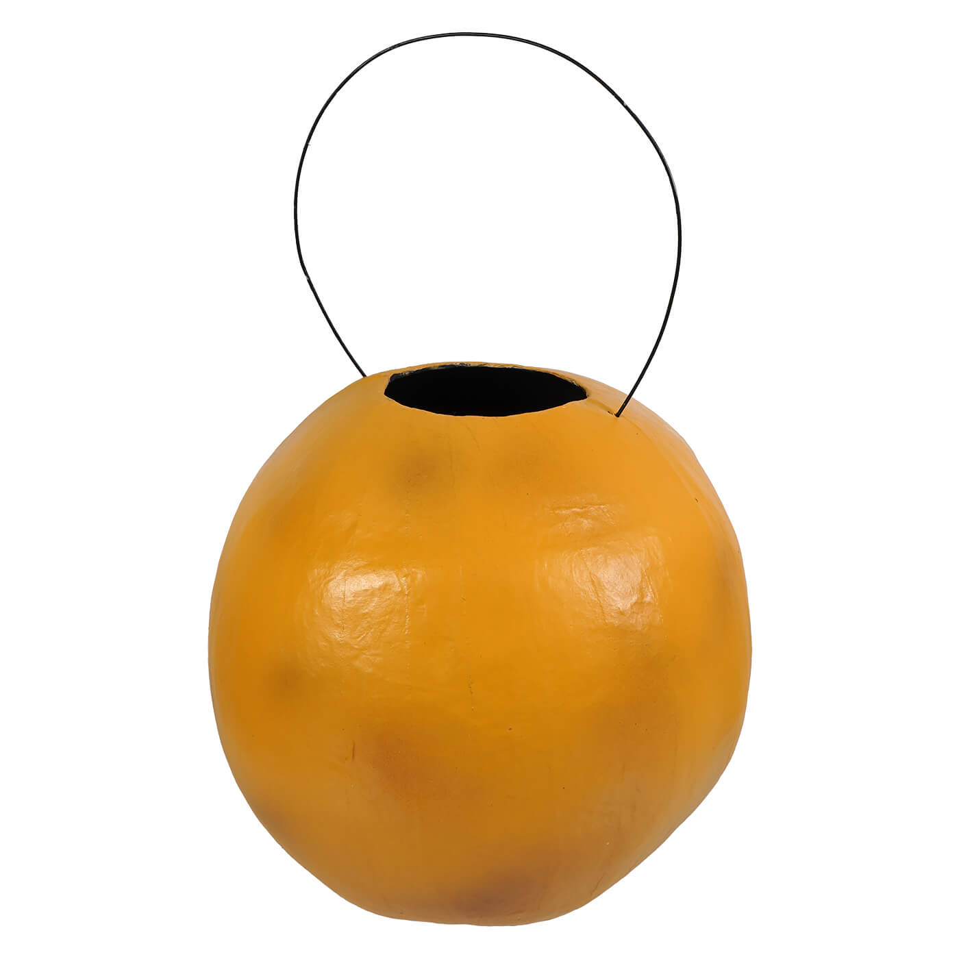 Handcrafted harvest moon candy bucket featuring an orange jack-o’-lantern candy bucket with black wire handle for halloween buckets and lanterns