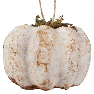 Handcrafted White Pumpkin Ornament - Ornaments