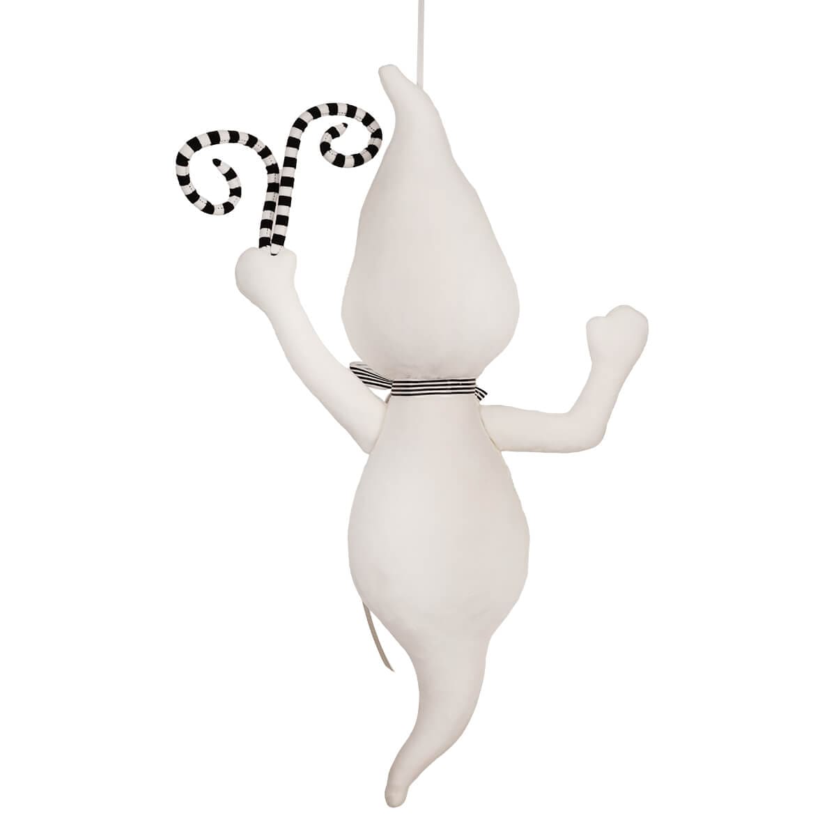 Hanging Ghost With Black & White Swirl Sticks - Halloween