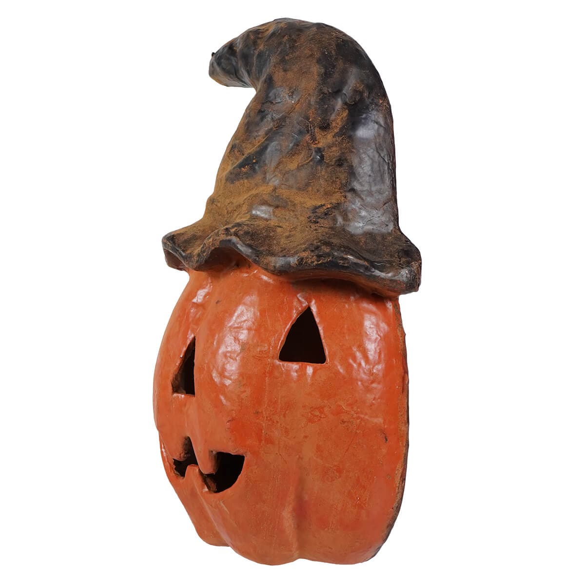 Hanging Orange Pumpkin Jack-O’-Lantern Wearing Black Hat - Halloween