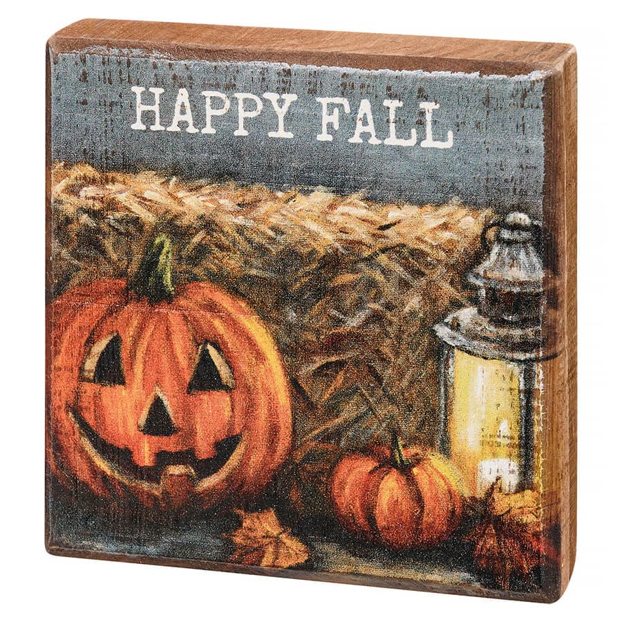 Happy Fall Block Sign