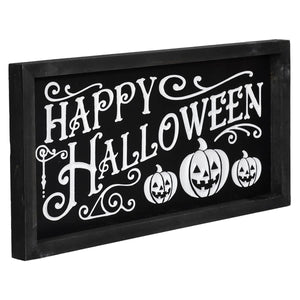 Happy Halloween Wood Engraved Sign