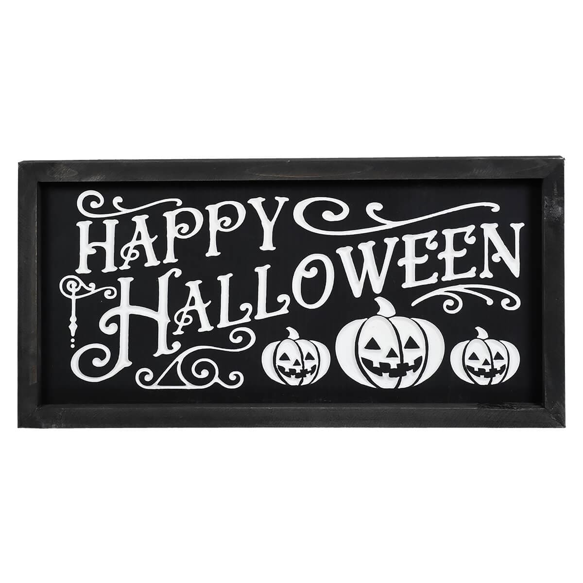 Happy Halloween Wood Engraved Sign