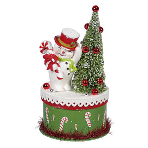 Happy Snowman On Box - Christmas