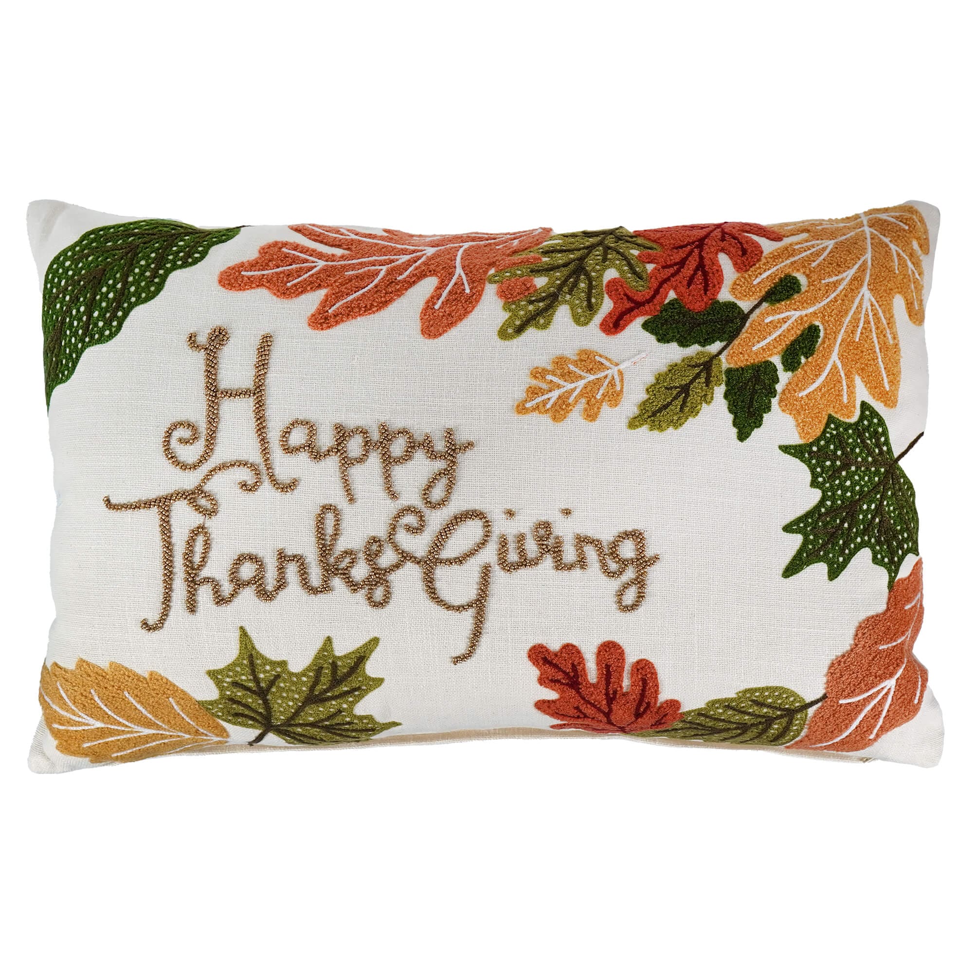 Happy Thanksgiving Leaves Pillow - Thanksgiving