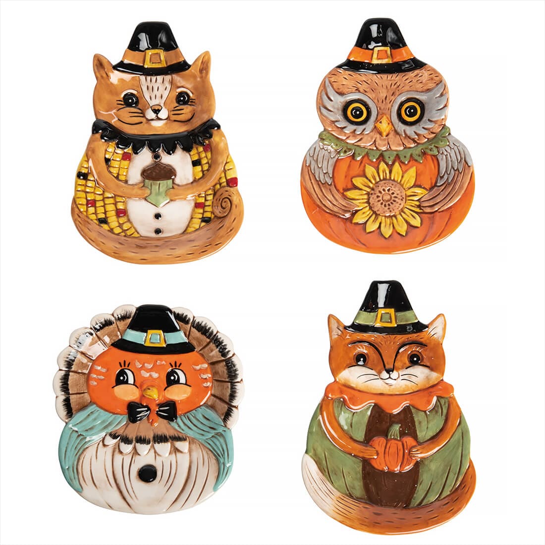 Harvest Critter Shaped Plates Set/4