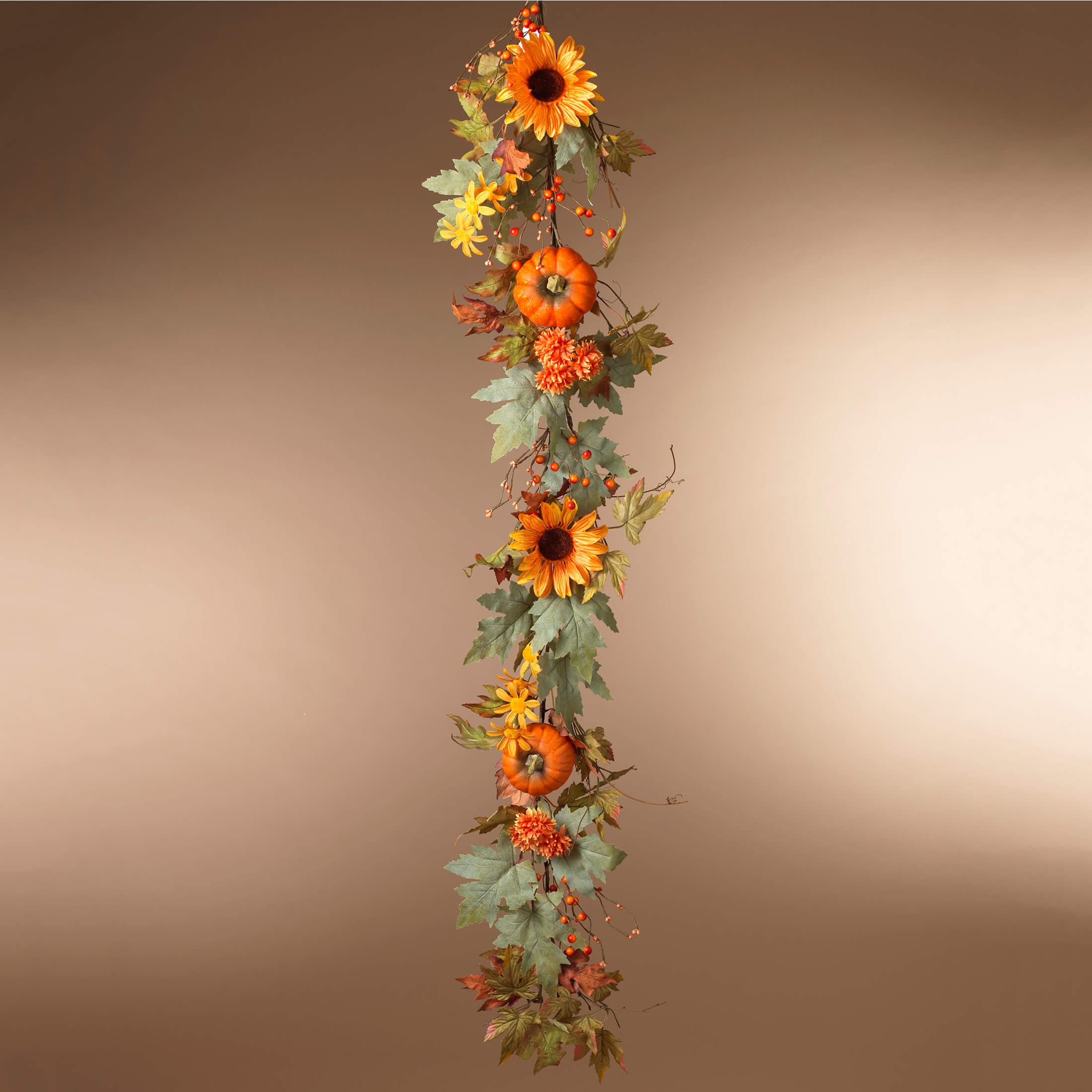 Harvest Pumpkin & Floral Garland - Thanksgiving