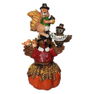 Harvest Stacked Turkey & Squirrel Figure